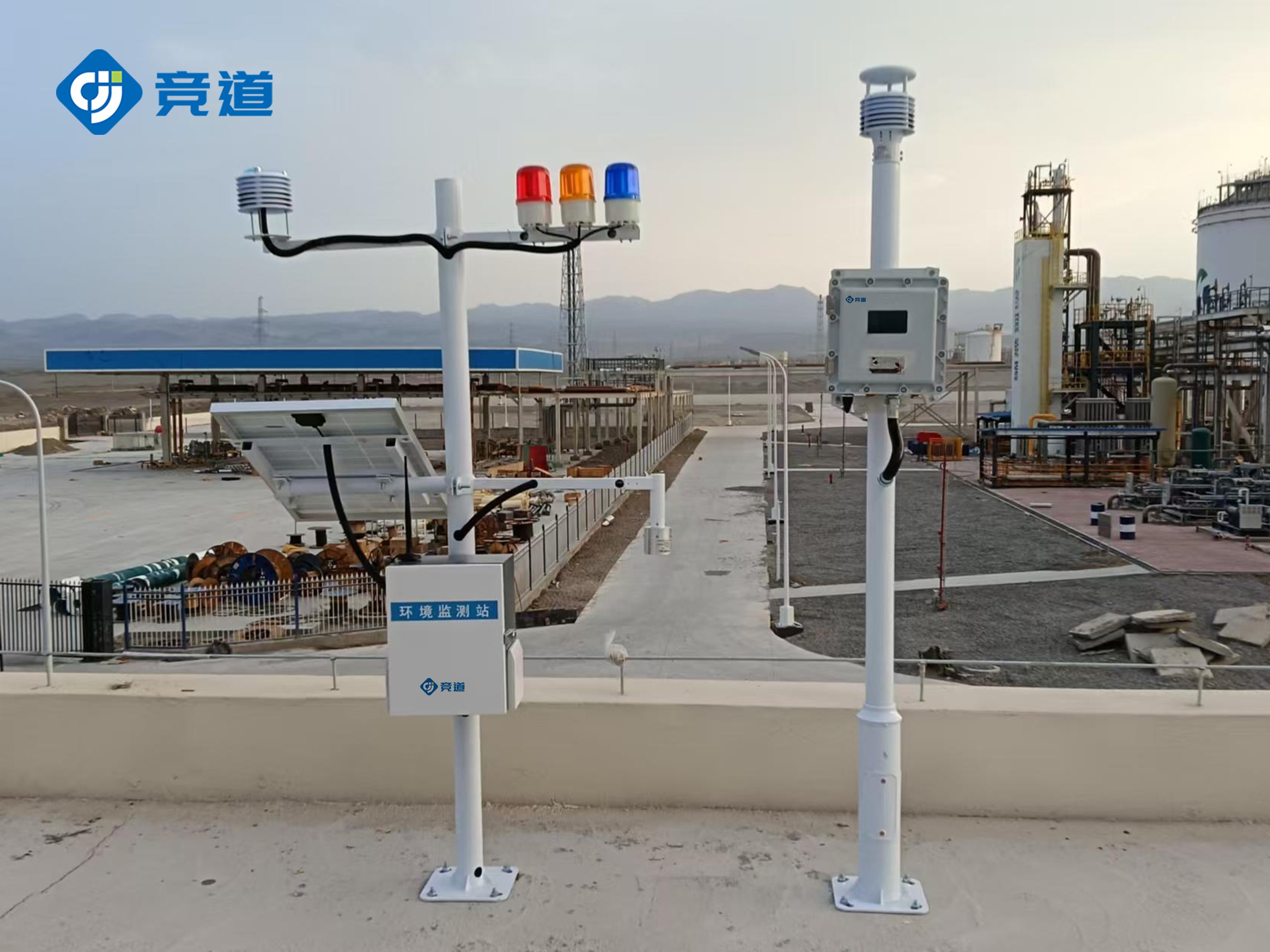 山東競道光電成功安裝防爆氣象站及雷電預警設備，為油氣行業安全保駕護航
