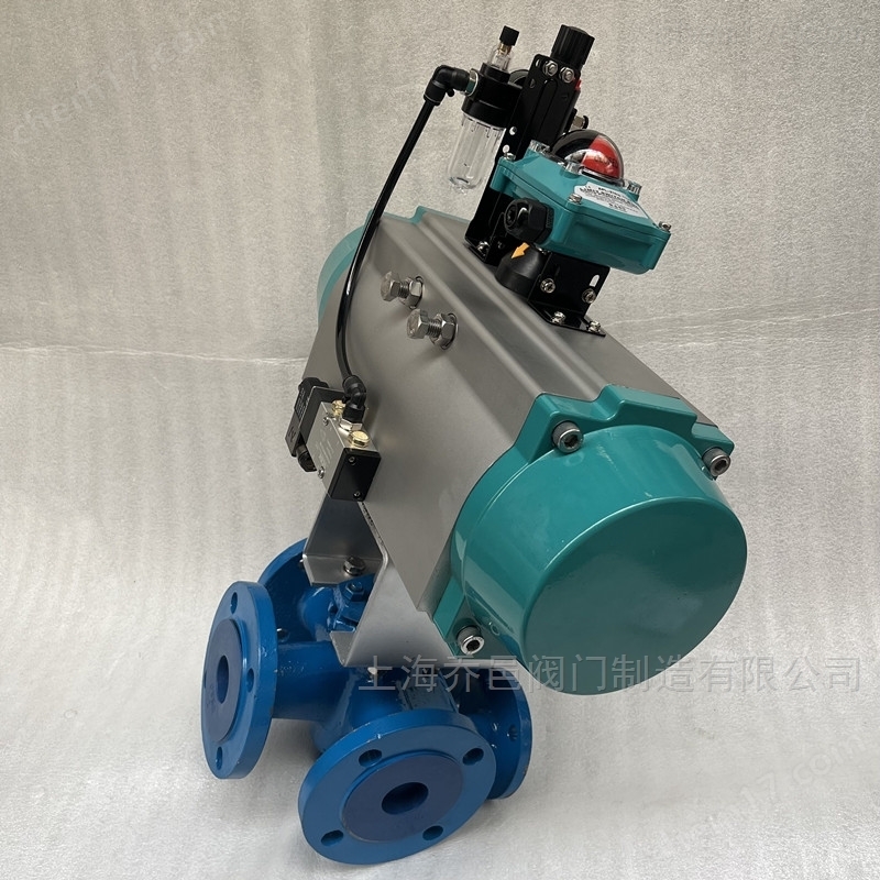 双电磁阀控制气动保温三通沥青阀